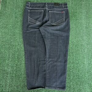 Vintage‎ Y2K Men's Baggy Tapered Straight Black Jeans 43x29.5" SilverTab Style